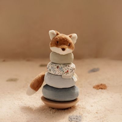 Renard à empiler doudou et bois FSC Forest Friends (Little Dutch) - Image 1