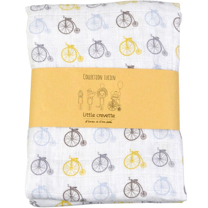 Maxi lange en coton bio grand-bi Lucien (120 x 120 cm) Little Crevette