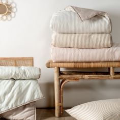 Couverture matelassée Faro Rayé Lin (100 x 140 cm)