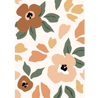 Tapis rectangulaire en coton Floral Silhouettes (120 x 170 cm)  par Lilipinso