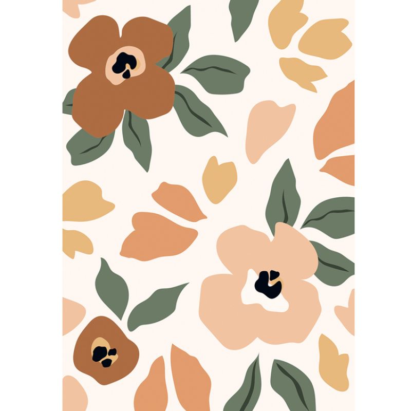Tapis rectangulaire en coton Floral Silhouettes (120 x 170 cm) Lilipinso
