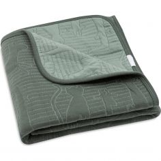 Couverture en coton Jungle Jambo Ash Green-Laurel (75 x 100 cm) - Jollein