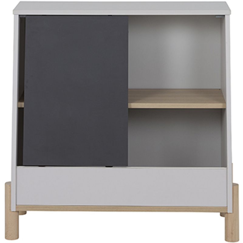 Bibliothèque ardoise porte coulissante gris clair sablé Eliott Galipette
