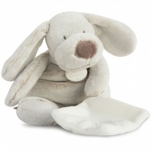 Peluche avec doudou chien beige (25 cm)  par Doudou et Compagnie