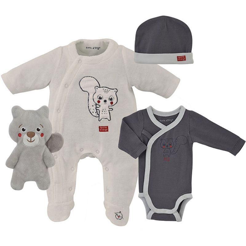 Coffret cadeau de naissance Cache Cache Noisette (1 mois) Sucre d'orge
