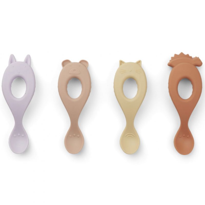 Lot de 4 cuillères en silicone Liva lavender multi mix Liewood