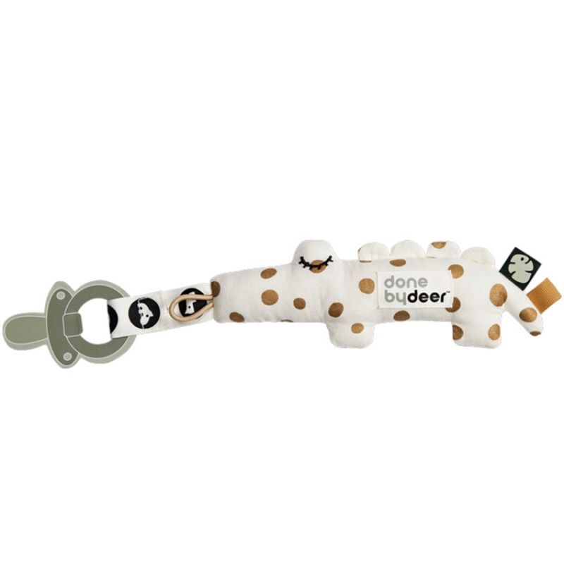 Doudou attache sucette Croco Tiny Tropics Done by Deer