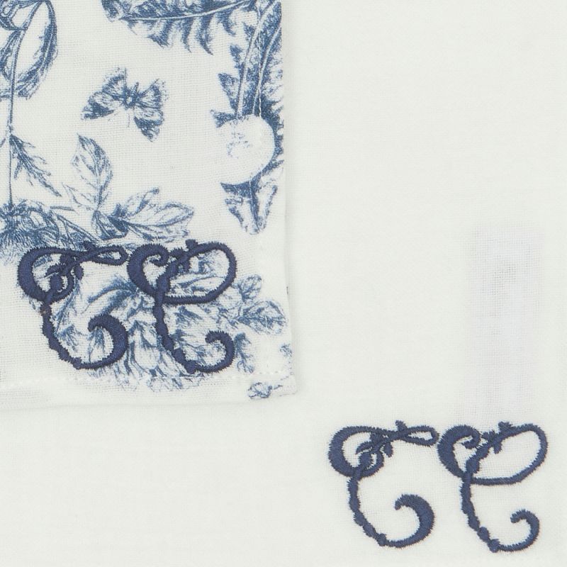 Set de 2 langes Toile de Jouy bleu (70 x 70 cm) Tartine et Chocolat Ambiance 3