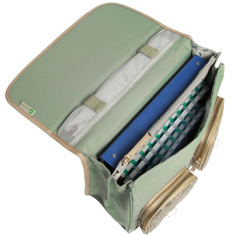 Cartable A4 primaire Glossy Kahki (38 cm) Caméléon Produit ouvert 5