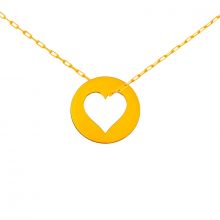 Mini bijou coeur sur chaîne (or jaune 18 carats)  par Maison La Couronne