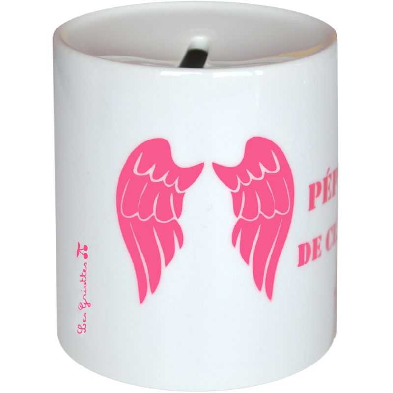 Tirelire Ailes roses (personnalisable) Les Griottes