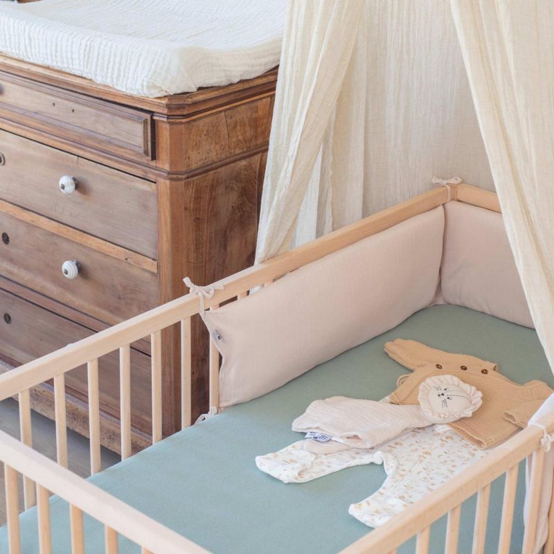 Drap housse Vert Argile (70 x 140 cm) Trois Kilos Sept Ambiance 4