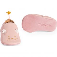 Chaussons cuir souris rose La petite école de danse (0-6 mois)