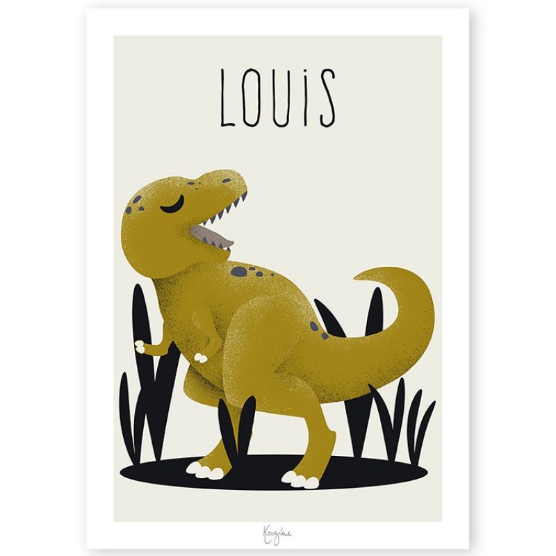 Affiche A3 Tyrannosaure Les Dinosaures (personnalisable) Kanzilue