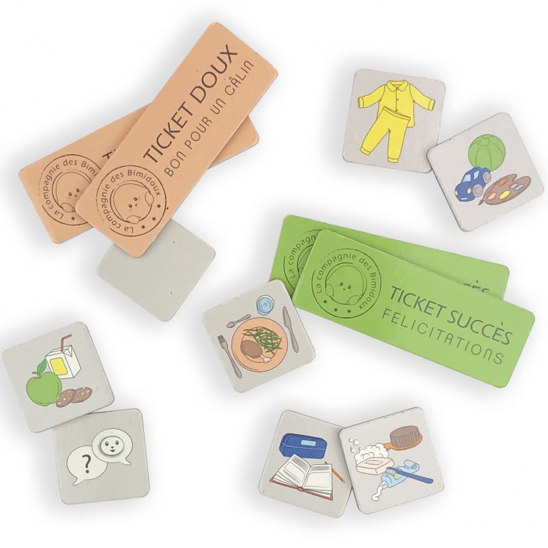 Magnets pour tableau éducatif Pour bien finir la journée Mimi Bergamote