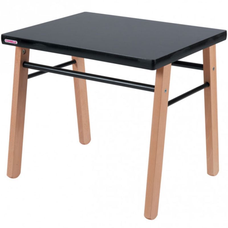 Table enfant en bois Gabriel hybride laquée noir Combelle