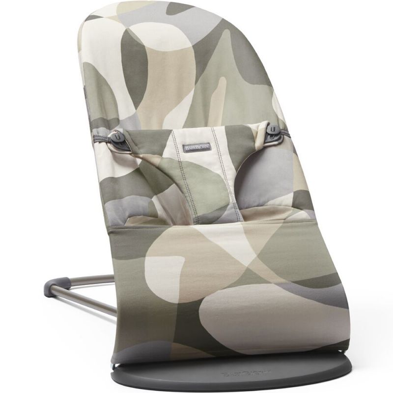 Transat Bliss cadre gris foncé en coton kaki et vert BabyBjörn