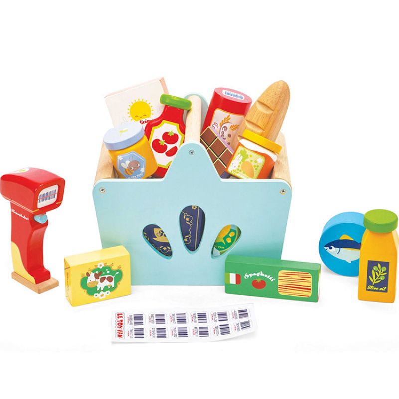 Panier complet de courses et scanner en bois Honeybake Le Toy Van