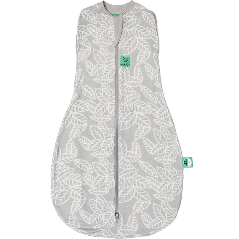Gigoteuse d'emmaillotage légère ergoCocoon en coton bio et bambou Rainforest Leaves TOG 0,2 (60 cm) ErgoPouch