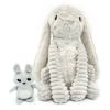 Peluche Lapin maman et bébé Les Ptipotos Gris clair (25 cm) Les Déglingos Produit 1