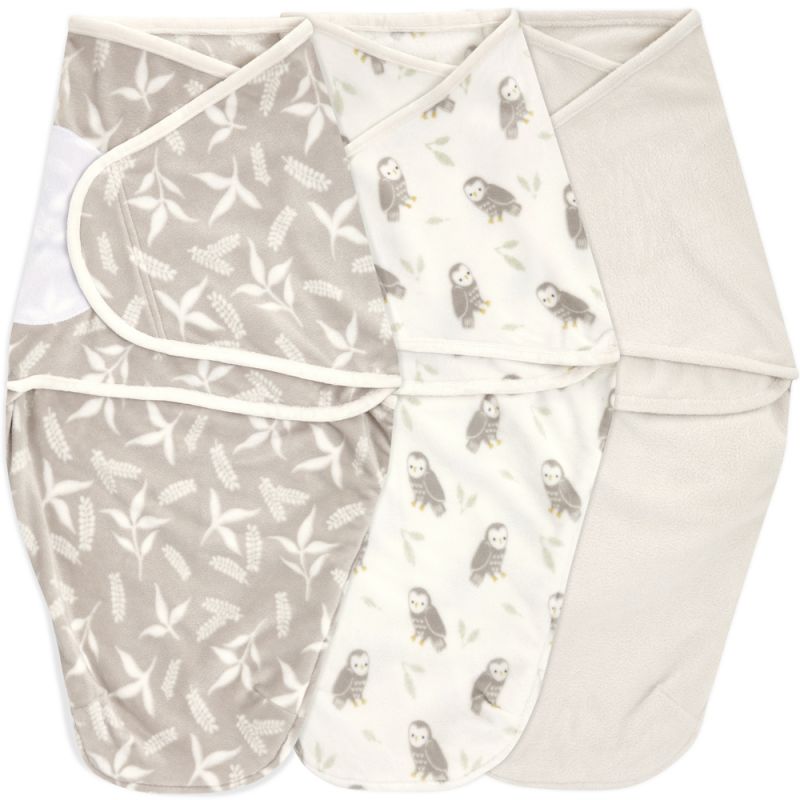 Lot de 3 couvertures d'emmaillotage essentials rockland (0-3 mois) aden + anais