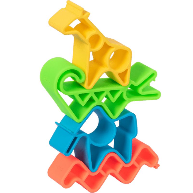Lot de 4 animaux en silicone Néon Dëna