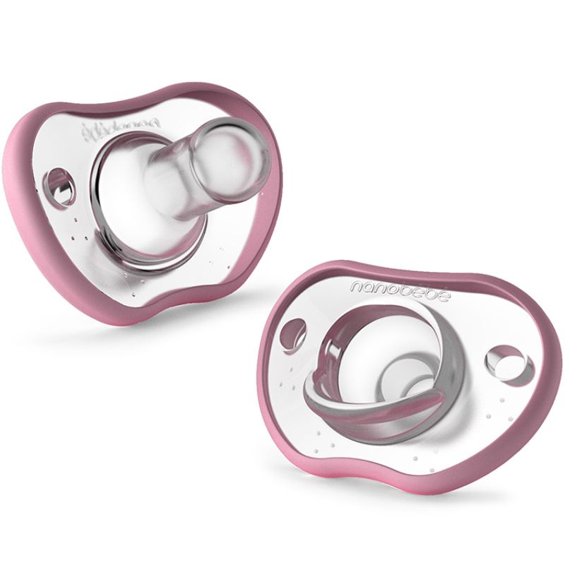 Lot de 2 sucettes Flexy Rose (0-3 mois) Nanobébé