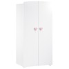 Armoire 2 portes New Basic Boutons coeur rose - Baby Price