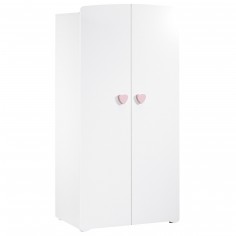 Armoire 2 portes New Basic Boutons coeur rose