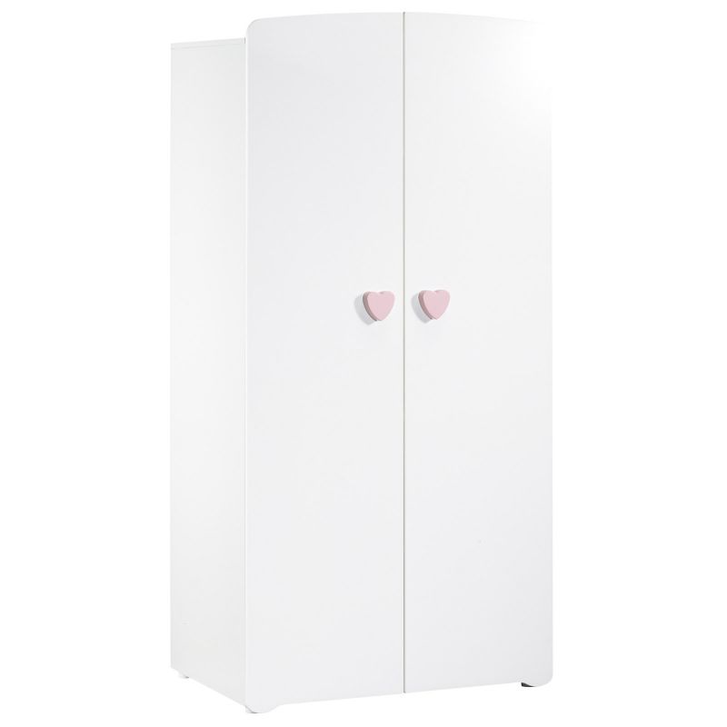 Armoire 2 portes New Basic Boutons coeur rose Baby Price Produit 1 grande taille