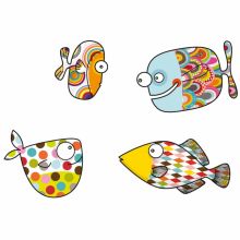 Stickers muraux 4 gros poissons  par Série-Golo