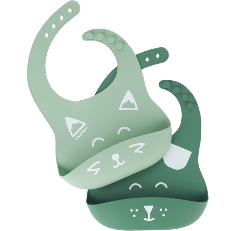 Lot de 2 bavoirs en silicone Bib'isy Babymoov