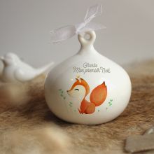Boule de Noël en porcelaine Renard (personnalisable)  par Gaëlle Duval