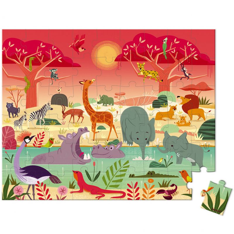 Mallette puzzle Réserve animalière (54 pièces) Janod