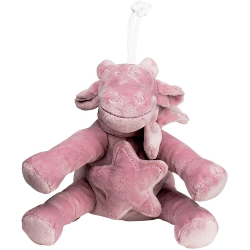 Doudou musical à suspendre Mix et Match vache Lola vieux rose (20 cm) Noukie's