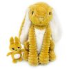 Peluche Lapin maman et bébé Les Ptipotos Moutarde (25 cm) Les Déglingos Produit 1