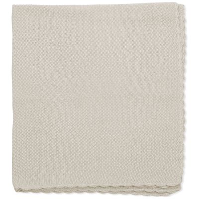 Couverture tricot bébé beige (75 x 100 cm)