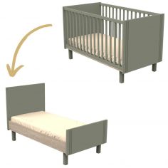 Lit bébé évolutif Little big bed Eleonore kaki (70 x 140 cm) - Sauthon mobilier