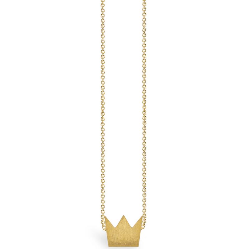 Collier chaîne 40 cm pendentif Full couronne 08 mm (vermeil doré) Coquine