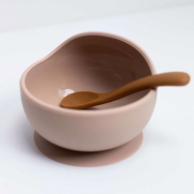 Coffret repas en silicone Sable-Caramel (2 pièces) - Reconditionné