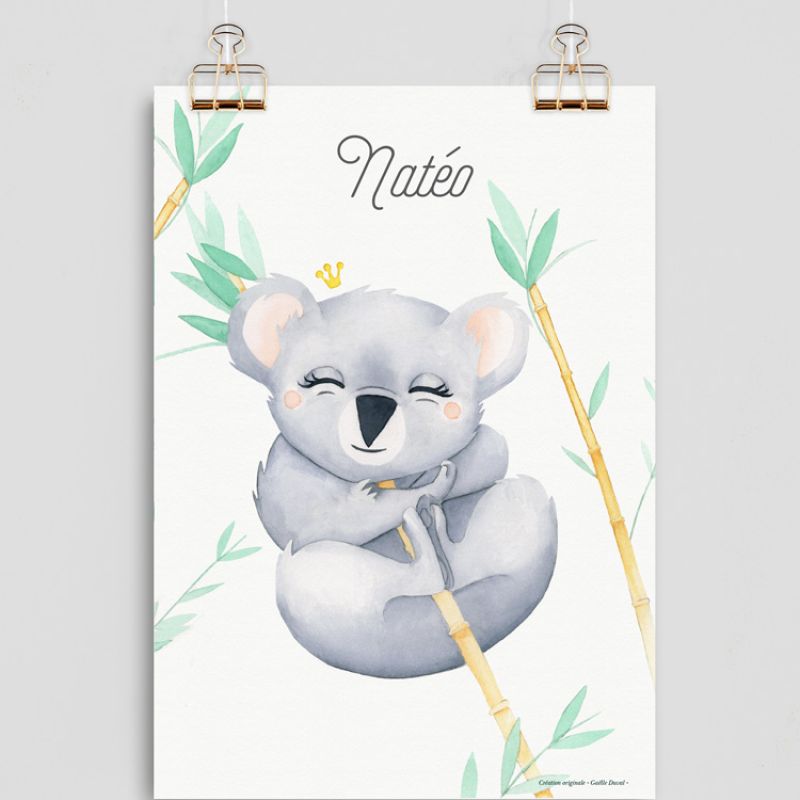 Affiche A4 Koala (personnalisable) Gaëlle Duval