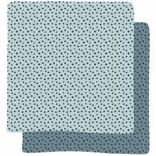 Lot de 2 maxi langes Happy Dots bleu (120 x 120 cm)  par Done by Deer