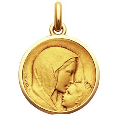 Médaille Baiser à l'enfant (or jaune 750°) Becker