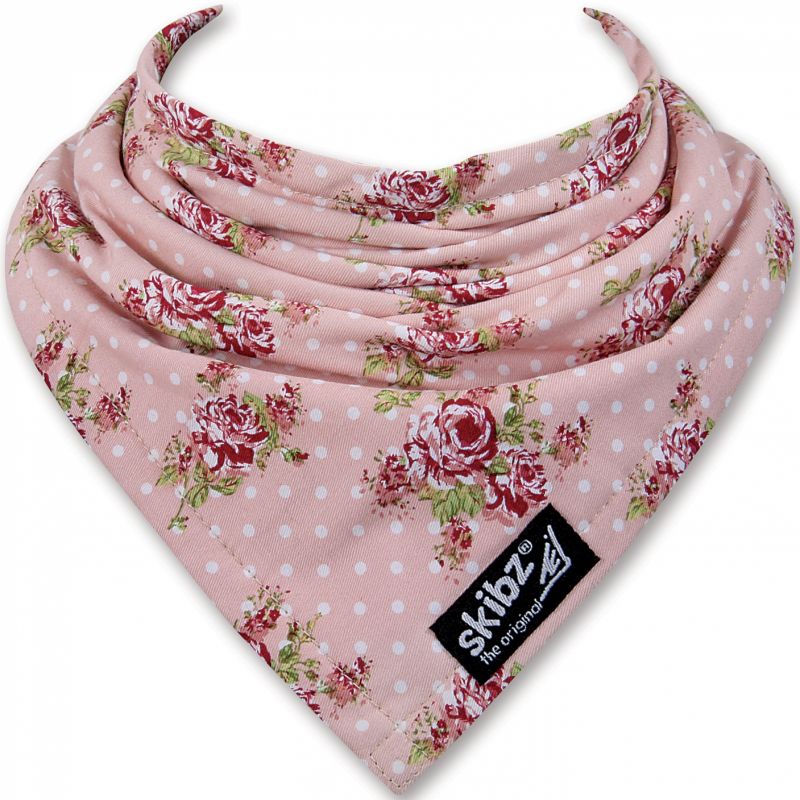 Bavoir-bandana doublé vintage roses Skibz BB & Co