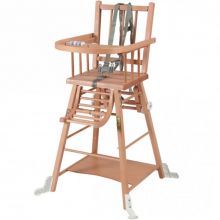 Chaise haute traditionnelle transformable Marcel vernis naturel  par Combelle