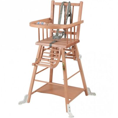 Chaise haute traditionnelle transformable Marcel vernis naturel Combelle