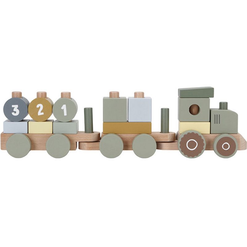 Train à blocs en bois tracteur Little Farm - Reconditionné Little Dutch Produit 3