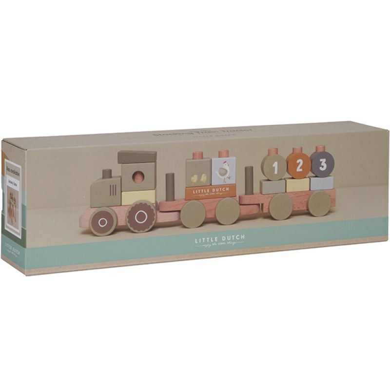Train à blocs en bois tracteur Little Farm - Reconditionné Little Dutch Produit 5
