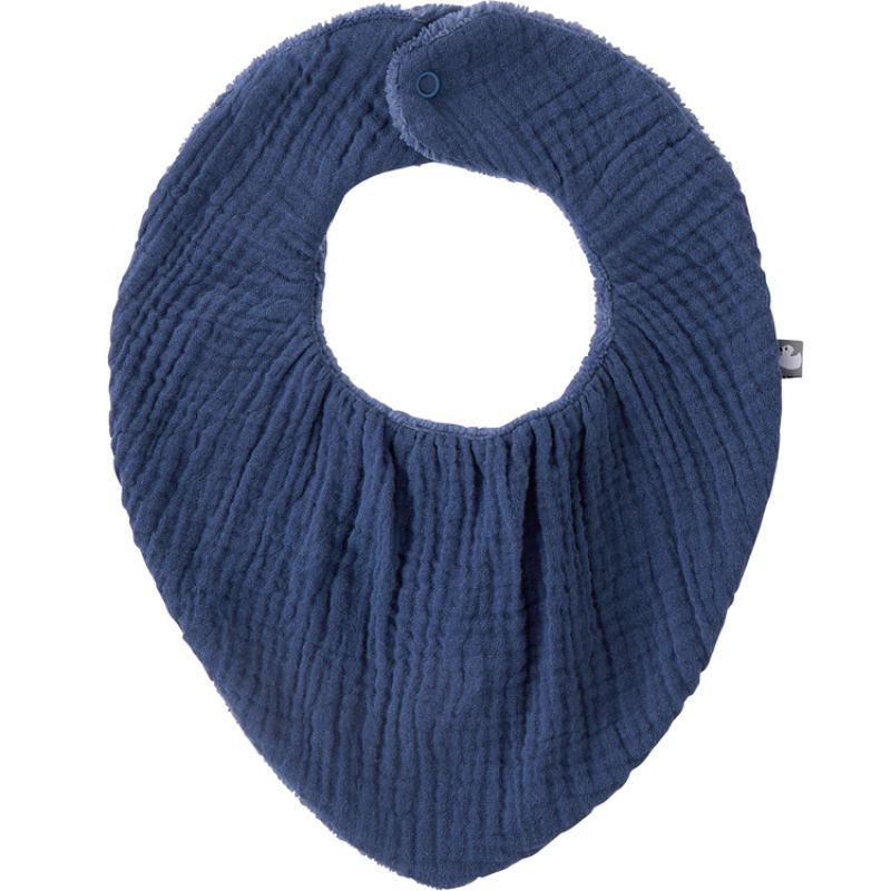 Bavoir bandana bambou réversible indigo BB & Co