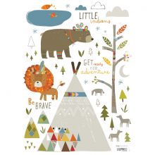 Stickers A3 little indians by Paper & Cloth (29,7 x 42 cm)  par Lilipinso